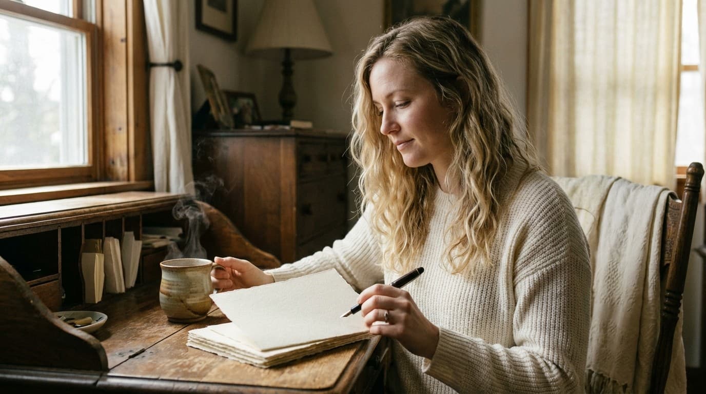 Person learning how to write a wedding speech at a desk